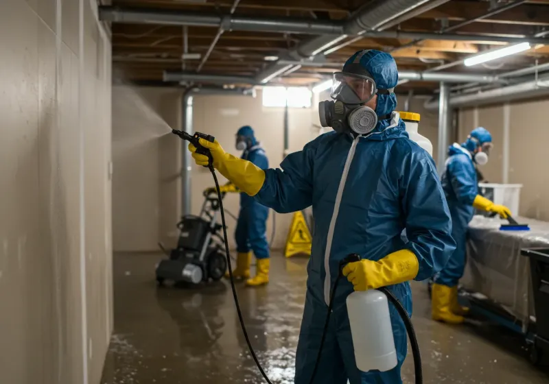 Basement Sanitization and Antimicrobial Treatment process in Mountain View, NC