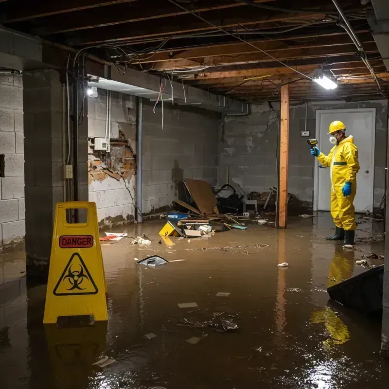 Flooded Basement Electrical Hazard in Mountain View, NC Property