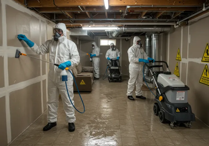 Basement Moisture Removal and Structural Drying process in Mountain View, NC